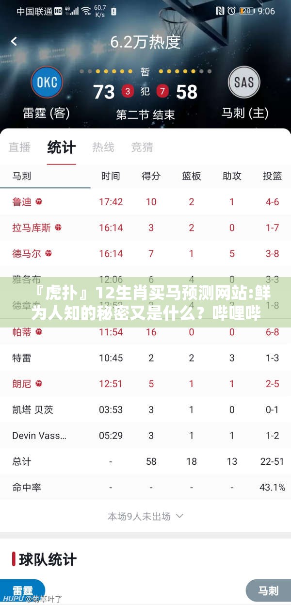 『虎扑』12生肖买马预测网站:鲜为人知的秘密又是什么？哔哩哔哩