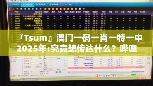 『Tsum』澳门一码一肖一特一中2025年:究竟想传达什么？哔哩哔哩