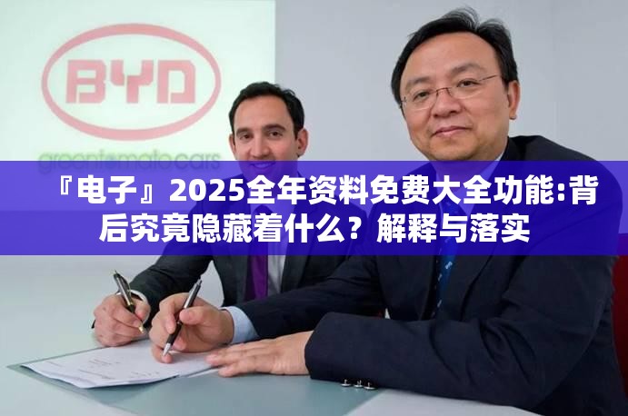 『电子』2025全年资料免费大全功能:背后究竟隐藏着什么？解释与落实