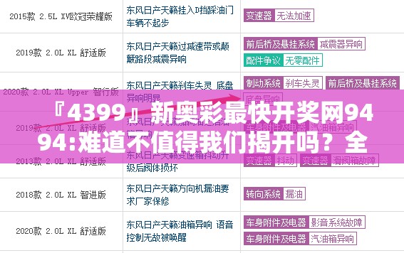 『4399』新奥彩最快开奖网9494:难道不值得我们揭开吗？全面解释落实